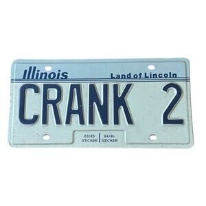 Crank 2 Illinois License Plate 83/85 84/86 No Sticker Automobile Tags ALPCA